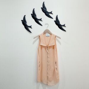 3.1 Phillip Lim Peach Silk Sleeveless Zip Front Dress - Size 4